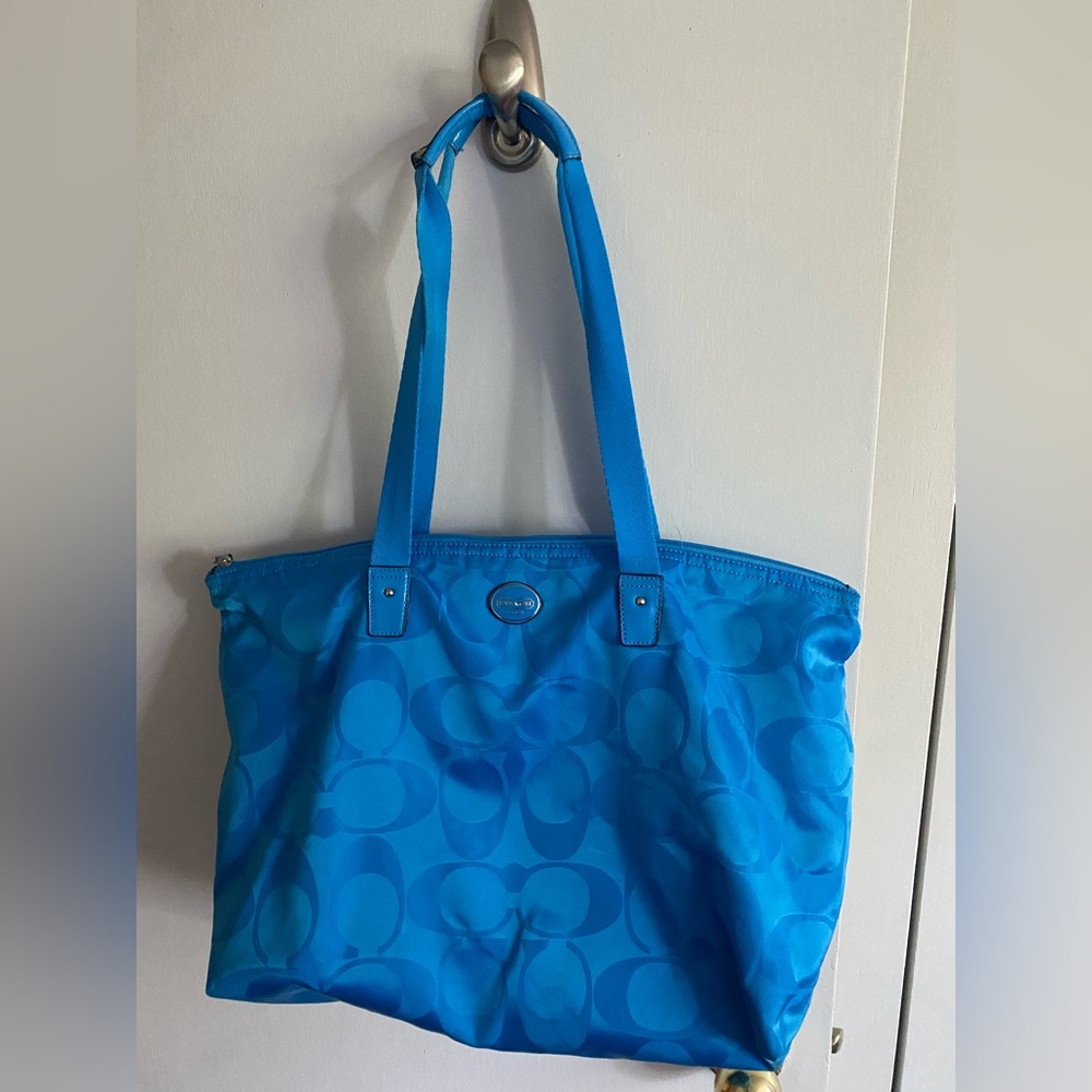 Coach Vibrant Blue Signature Tote